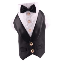 Hundefrack mit Fliege Classic schwarz