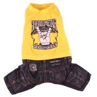 Doggydolly Hunde-Jeanskombi Heavy gelb