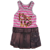 Doggydolly Hunde-Jeanskleid Kiss me pink