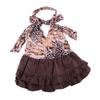 Robe à volants avec motif de tigre