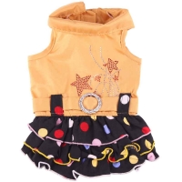 Doggydolly Hundekleid Star mit Pünktchen gold
