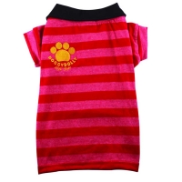 Hunde-Polo-Shirt rot gestreift