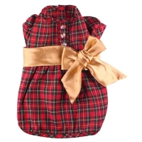 Hundekleid Lovely, rot karierter Schottenstoff
