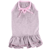Robe grise avec noeud strass