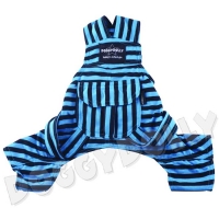 Bully Latzhose blau-schwarz gestreift Mops & Bulldogge