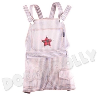 Bully Latzrock Star Jeans gestreift für Mops &Bulldogge