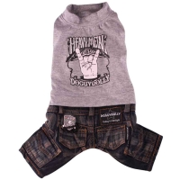 Doggydolly Hundejeanskombi Heavy Metal grau