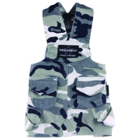 Doggydolly Latzrock für Hunde Camouflage weiß
