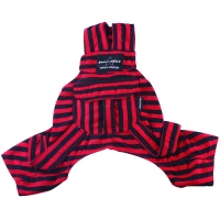 Doggydolly Hunde-Latzhose rot-schwarz gestreift