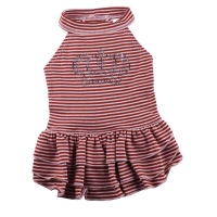 Doggydolly Hundekleid Krone braun gestreift