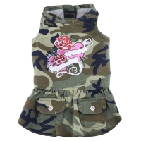 Doggydolly Hundekleid Rose Camouflage grün