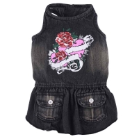 Black Jeans rose dress