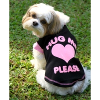 Dog shirt Hug Me Please black and pink