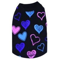 Hundeshirt Herzen schwarz
