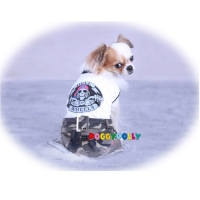 Doggydolly Camouflage Hundekleid Hell on wheels weiß
