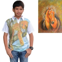 Cotton - Polo white  - Horse