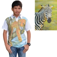 Cotton -  Polo white  - Zebra
