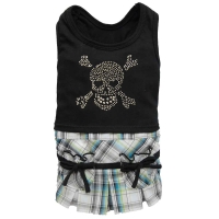 Hundekleid Scull mit Totenkopf schwarz