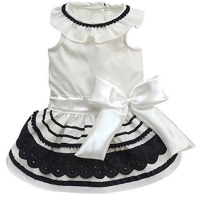 Elegantes Hundekleid weiß-schwarz