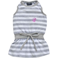 Robe d'été pour chien gris et blanc