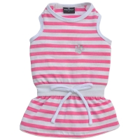 Robe d'été pour chien pink et blanc
