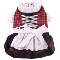 Hunde-Dirndl schwarz-rot kariert