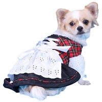 Hunde-Dirndl schwarz-rot kariert