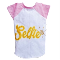 Dog Shirt Selfie white-pink