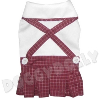 Doggydolly Hundekleid Schuluniform rot
