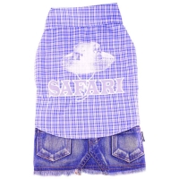 Doggydolly Jeansrock mit Hemd Safari blau für Hunde