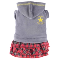 Doggydolly Fleecekleid Star grau für Hunde