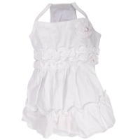 Doggydolly Hunde-Tanktopkleid mit Rose weiß