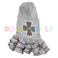 Doggydolly Hunde-Kapuzenkleid mit Kreuz grau