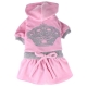 Robe verlours ras couronne rose