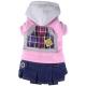 Hundejeanskleid Kapuze Fleece rosa