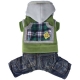 Hundejeanskombi Kapuze Fleece grün