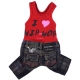 Doggydolly Hundekombi Tanktop I love Hip Hop rot