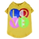 Hunde-T-Shirt Love gelb