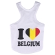 Dog Tanktop I love Belgium, white
