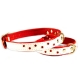 Collier cuir blanc AMORE blanc-rouge 30x1,2