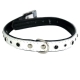 Leather collar BLACK WHITE 30x1,2