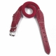 Hundehalsband Cotton Deluxe, Leder erdbeer-rot