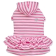 Hunde-Kapuzenkleid rosa-weiß gestreift