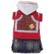 Doggydolly Jeans Hundekleid Kapuze Fleece rot